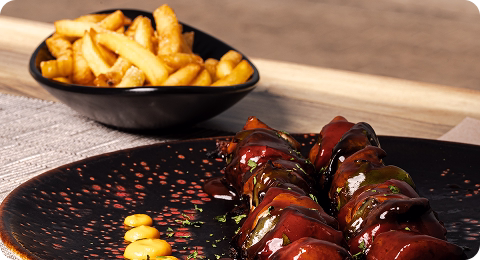 Texto Steak del restaurante Hi-Life con tipografía elegante